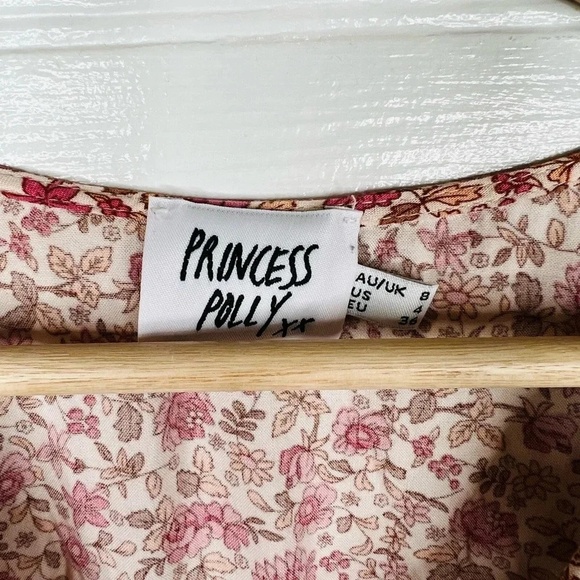 Princess Polly Floral Mini Dress Multicolor V-Neck Puff Short Sleeve Size 4 - Picture 10 of 12